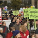 Mehrere hundert Berliner portestierten am 20. Oktober 2010 vor dem Bundesbauministerium gegen die Pläne der Regierung, die Projektmittel für das Programm "Soziale Stadt" zu kürzen. Auf Einladung des Arbeitskreises der Berliner Quartiersmanagements (AKQ) sprachen Staatssekretär Jan Mücke, Hans-Christian Ströbele (Grüne) und Swen Schulz (SPD); Gruppen aus QM-Gebieten präsentierten sich auf der Bühne, Quartiersräte plädierten für einen Erhalt der Förderung, an Luftballons schwebten Kärtchen mit den Namen der von der Streichung bedrohten Projekte in den Himmel.