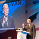 Valéry Giscard d’Estaing bekommt bei den Feierlichkeiten im Rahmen des Deutsch-Französischen Journalistenpreises 2014 im Hauptstadtstudio des ZDF den Deutsch-Französischen Medienpreis verliehen